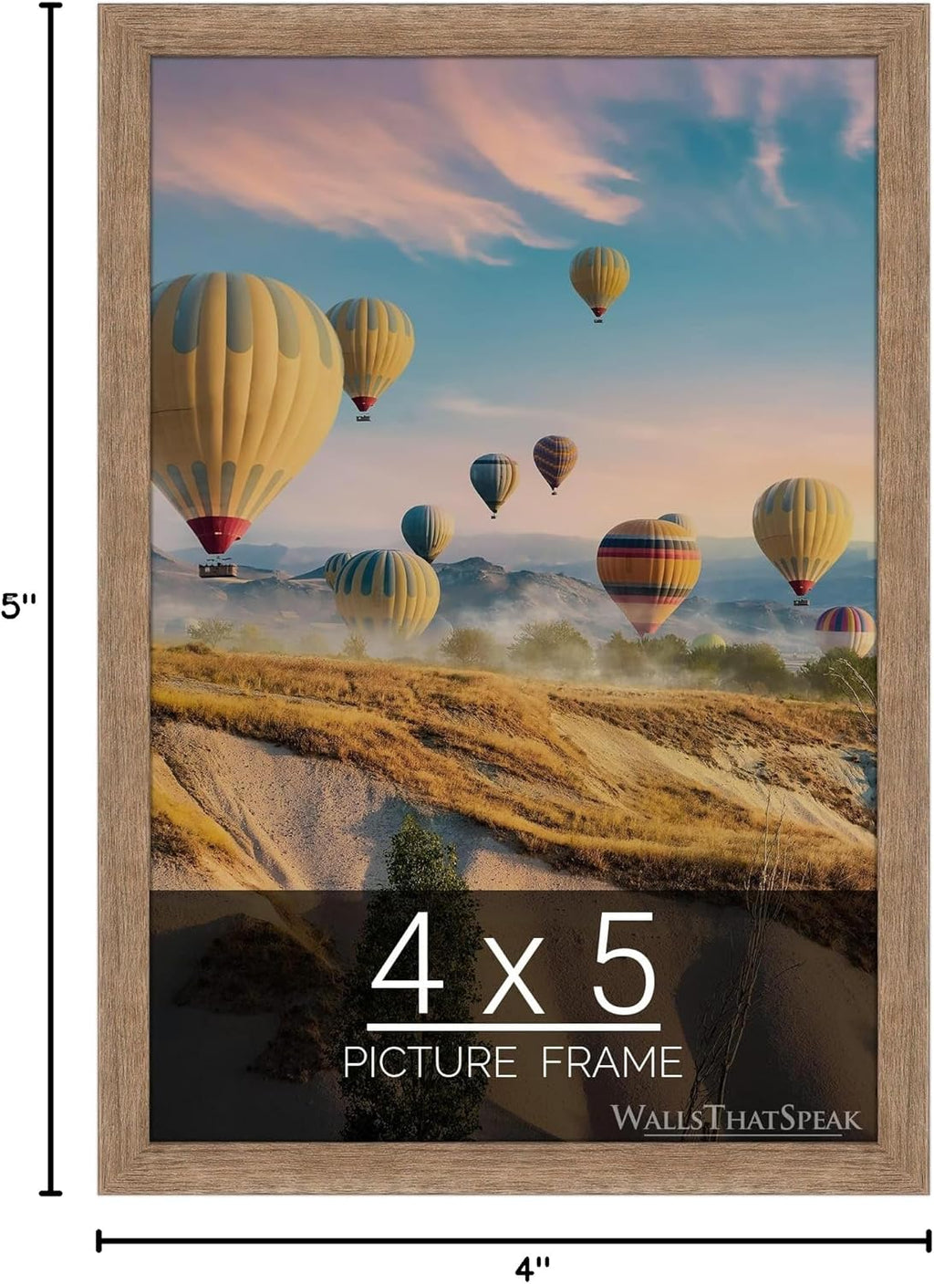wallsthatspeak 4x5 Brown Barnwood Picture Frame for Puzzles Posters Photos or Artwork