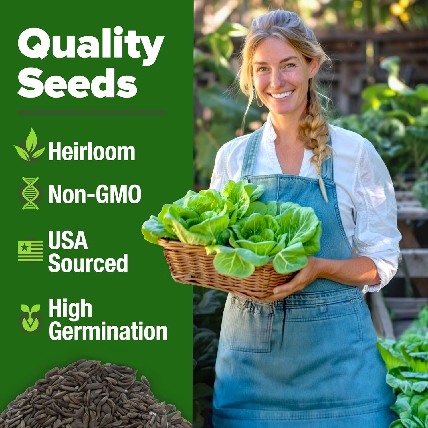 HOME GROWN Buttercrunch Lettuce Seed Pack - 3950 Vegetable Seeds - Ideal Seeds for Hydroponic Garden Indoor Premium and Heirloom Butter Lettuce Seeds for Planting (Lactuca Sativa)