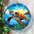 Stained Glass Sea Turtle Ornament - Christmas Tree Decor, Gift Exchange Present