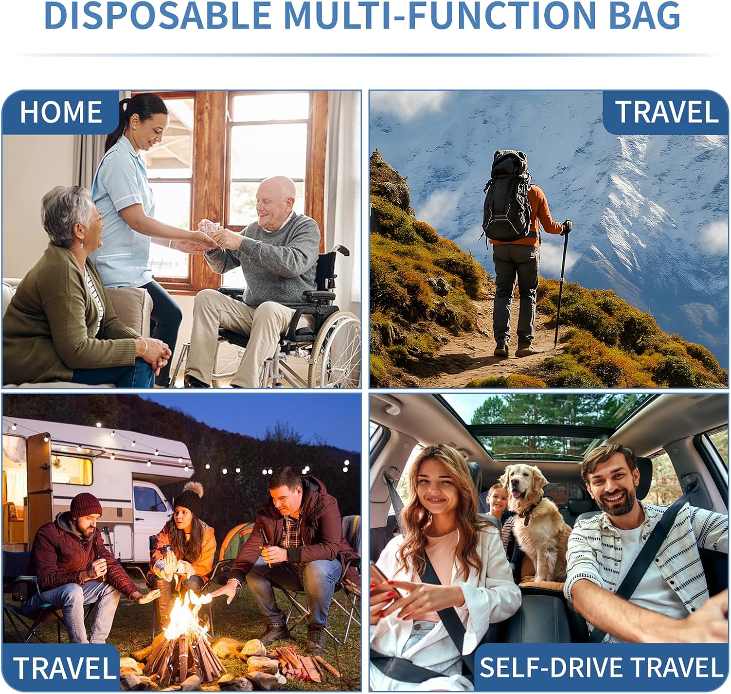 100PCS Clear Shipping Bags, Fish Bag 1500ml PE Plastic Emergency Portable Disposable Urine Drainage Bag for Travel, Traffic Jams, Camping, Patient, Kids(7.6x23.7Inch/17x60cm)