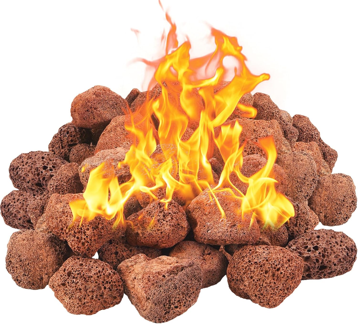 10 Pounds Red Lava Rocks for Fire Pits, Fireplaces, for Gas Log Sets, Gas Grills,Suitable for Both Indoor and Outdoor Applications (2.75"-5")