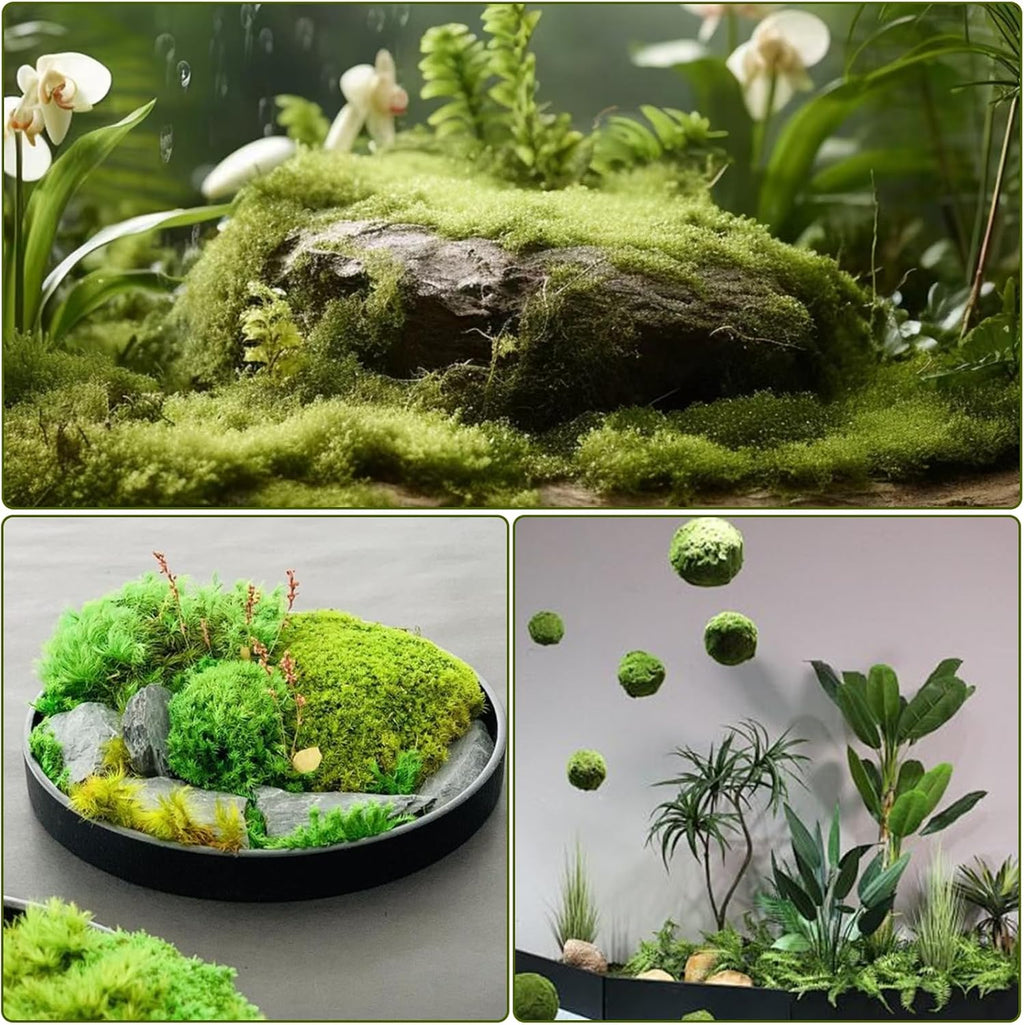 40PCS Artificial Moss Rocks, 4 Size Fake Moss Rocks, Green Moss Decor for Floral Arrangements, Fairy Gardens and Crafting