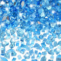 GasSaf 1/4 Inch Fire Glass Reflective Tempered Fireglass Cut Crushed FireGlass for Fire Pit, Fireplace, Replaces Existing Gas Logs & Lava Rocks (20 Pound)(Pacific Blue Reflective)