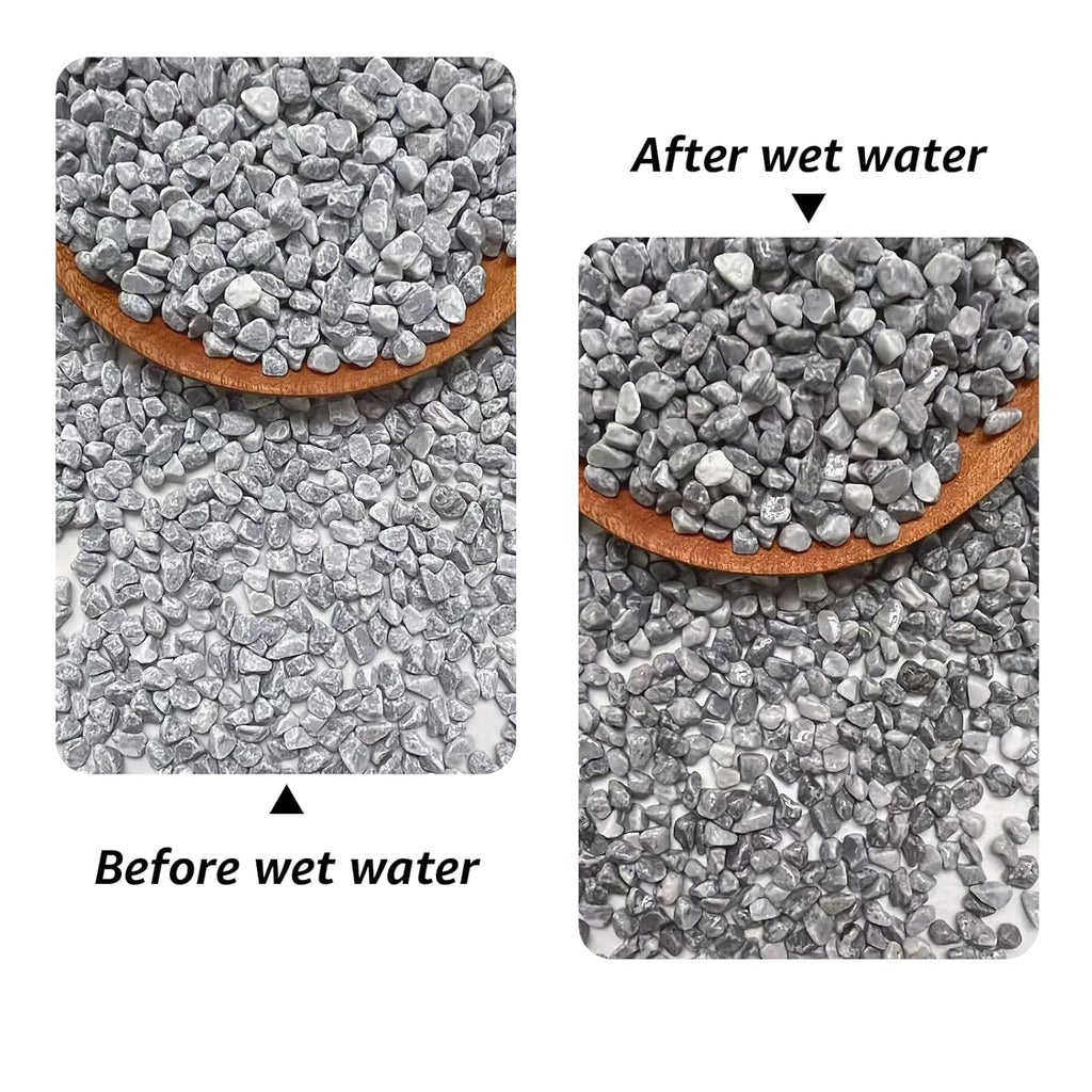 2lbs Grey Gravel - 1/5 Inch Decorative Stones for Succulents, Cactus, Vases, and Landscaping