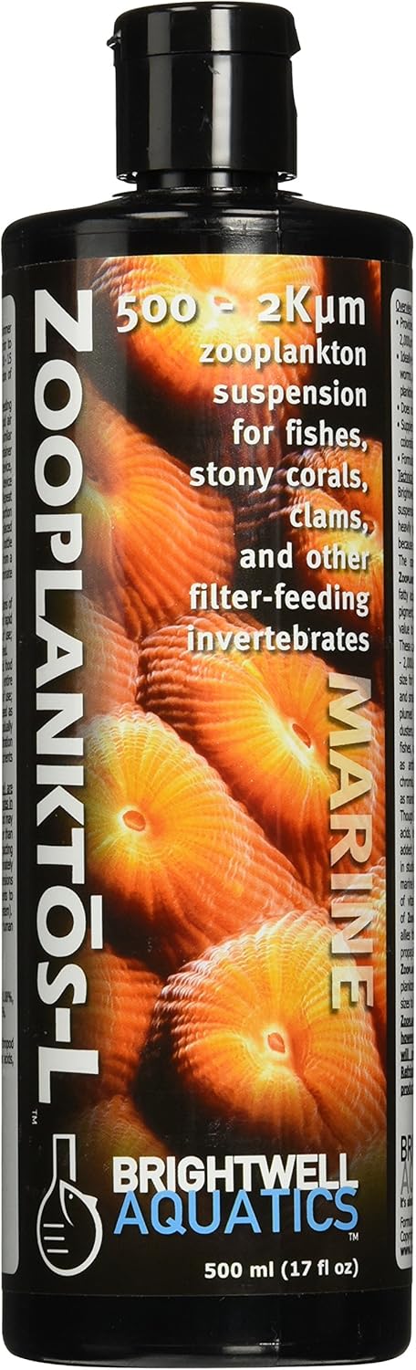 Brightwell Aquatics Zooplanktos L - Zooplankton Suspension for Fishes, Stony Corals, Clams, and Other Filter-Feeders, 500-ml (ZPL500)