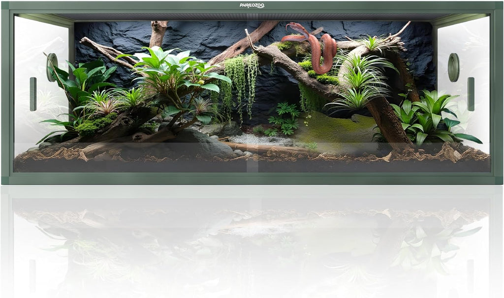85 Gallon Reptile Tank, Front Opening Snake Tank for Easy Maintenance, Reptile Enclosure with Top Screen Ventilation 48''x24''x18''