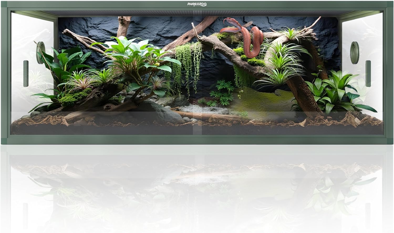 85 Gallon Reptile Tank, Front Opening Snake Tank for Easy Maintenance, Reptile Enclosure with Top Screen Ventilation 48''x24''x18''
