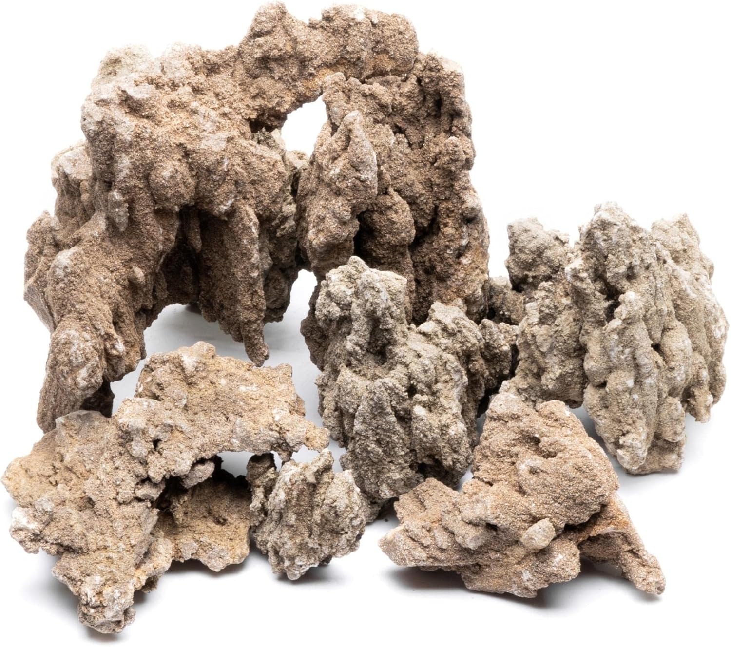 SubstrateSource Natural Stone for Aquarium, Terrarium, Paludarium, Reptile Enclosures - Set of Decorative Rocks for Landcapes, Aquascaping, Fish Tank Decor (Mountain Stone Stone, 10 Pounds, 3-8")