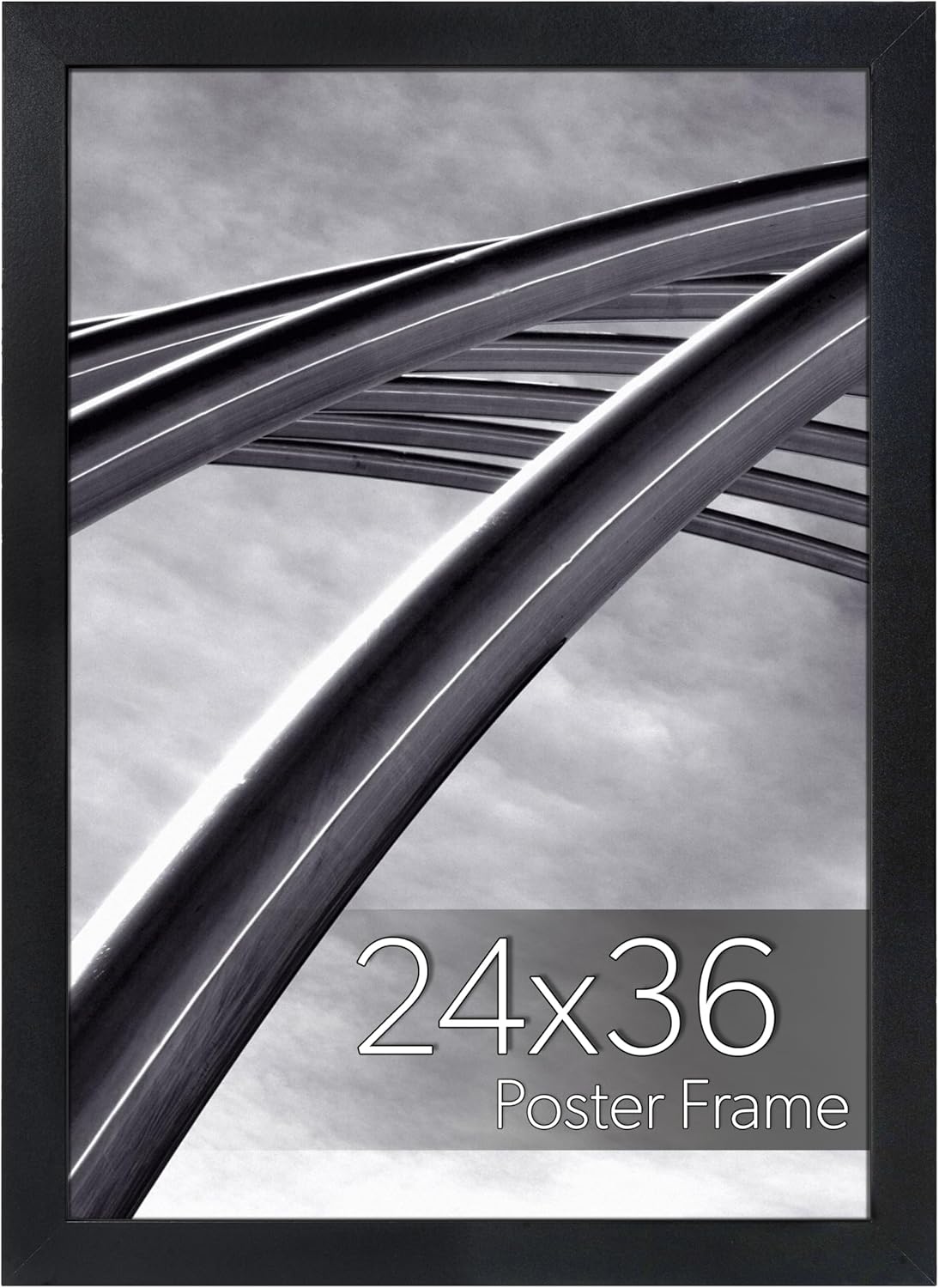 wallsthatspeak 24x36 Poster Frame, Black Frame for Vertical and Horizontal Formats, Clear Plexiglass