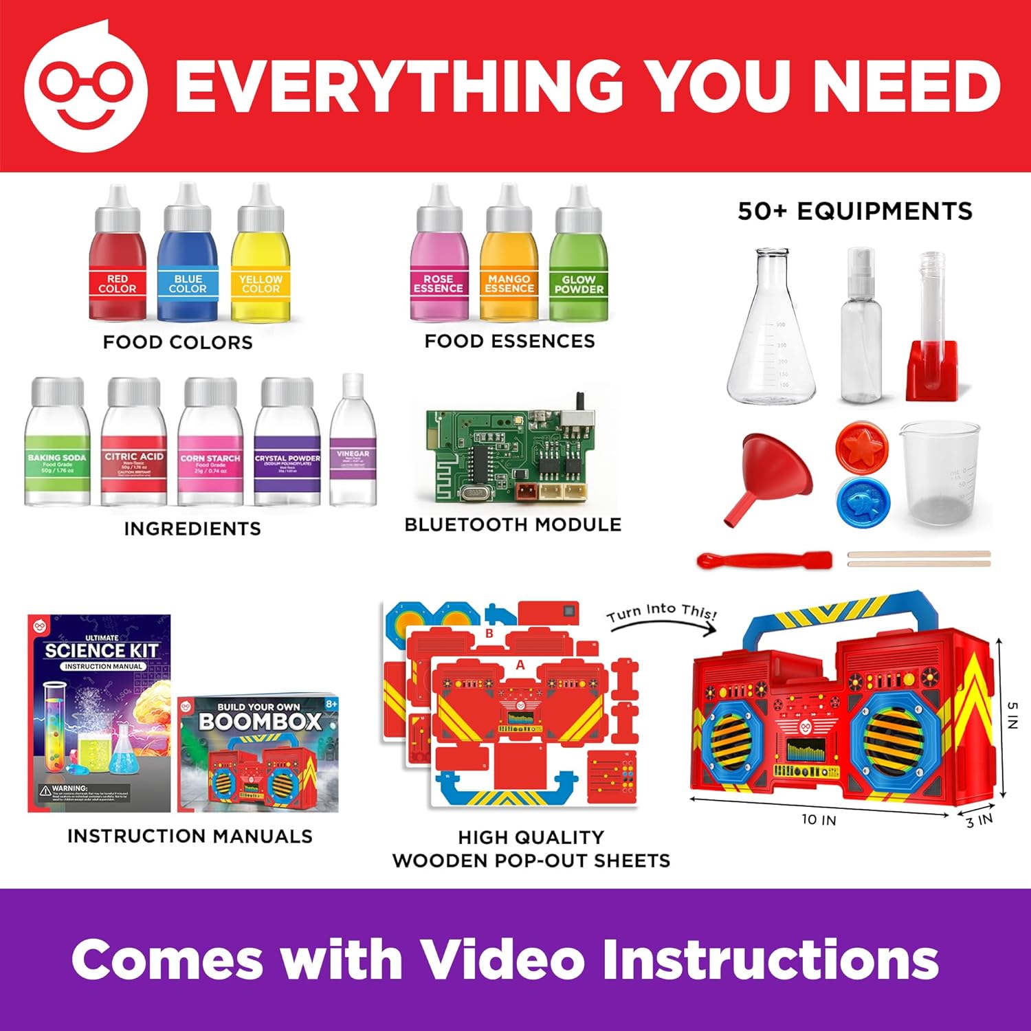 Doctor Jupiter Ultimate STEM Gift Set | Set of ‘Ultimate Science Kit’, ‘Boombox’ for Kids Ages 8+ | Birthday Gift Ideas for Boys, Girls | STEM Learning & Educational Toys for 8-10-12-14 Year Olds