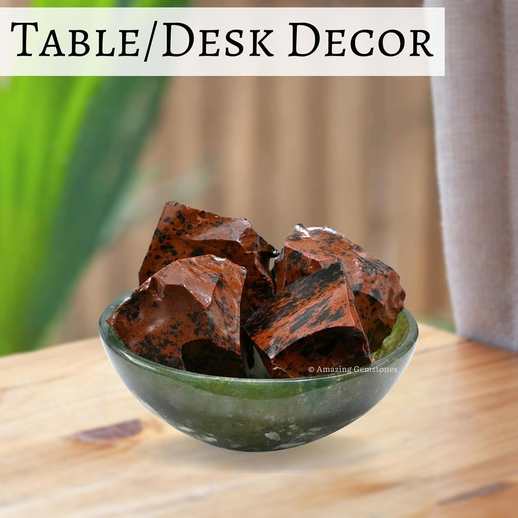Amazing Gemstone 2 Pieces Mahogany Obsidian Raw Crystals and Healing Stones, Natural Rocks for Tumbling and DIY Raw Stones and Crystals