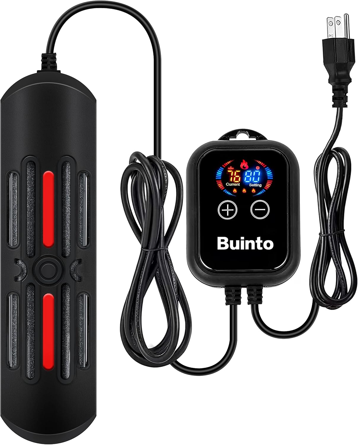 Aquarium Heater, 800W, 1200W Bold Double Quartz Tube Heater, Fast Heating, high-Definition Digital Touch Controller, Energy Saving. (Applicable to Fresh Water and sea Water) (1200W)