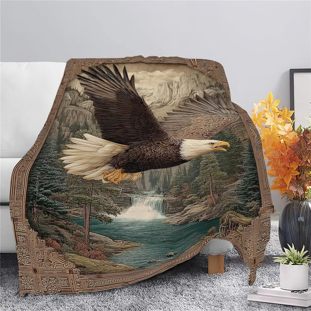 Bald Eagle Throw Blanket Eagle Stuff Gifts for Kids Girls Boys Adults Women Men Soft Cozy Warm Plush Fluffy Fuzzy Fleece Blanket Decor 50''X60''