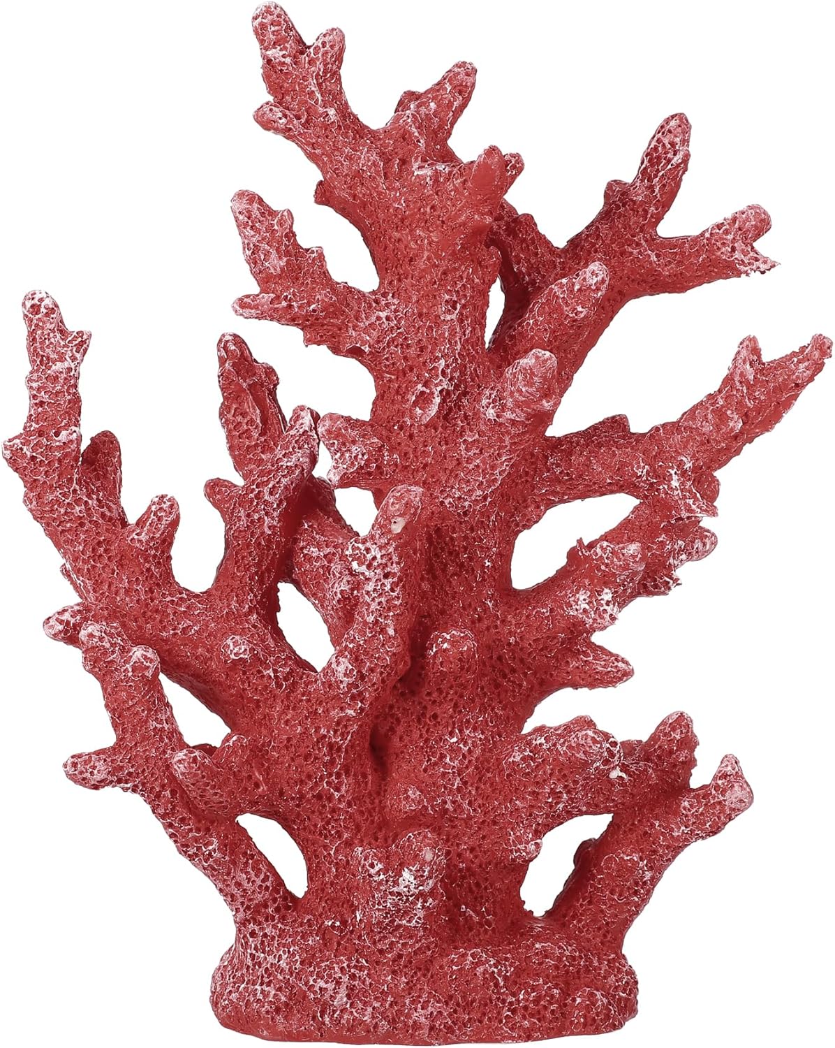 Artificial Coral Decor for Aquarium, Resin Ornaments and Statue Home Decor, 7.48"x2.36"x9.45", Red