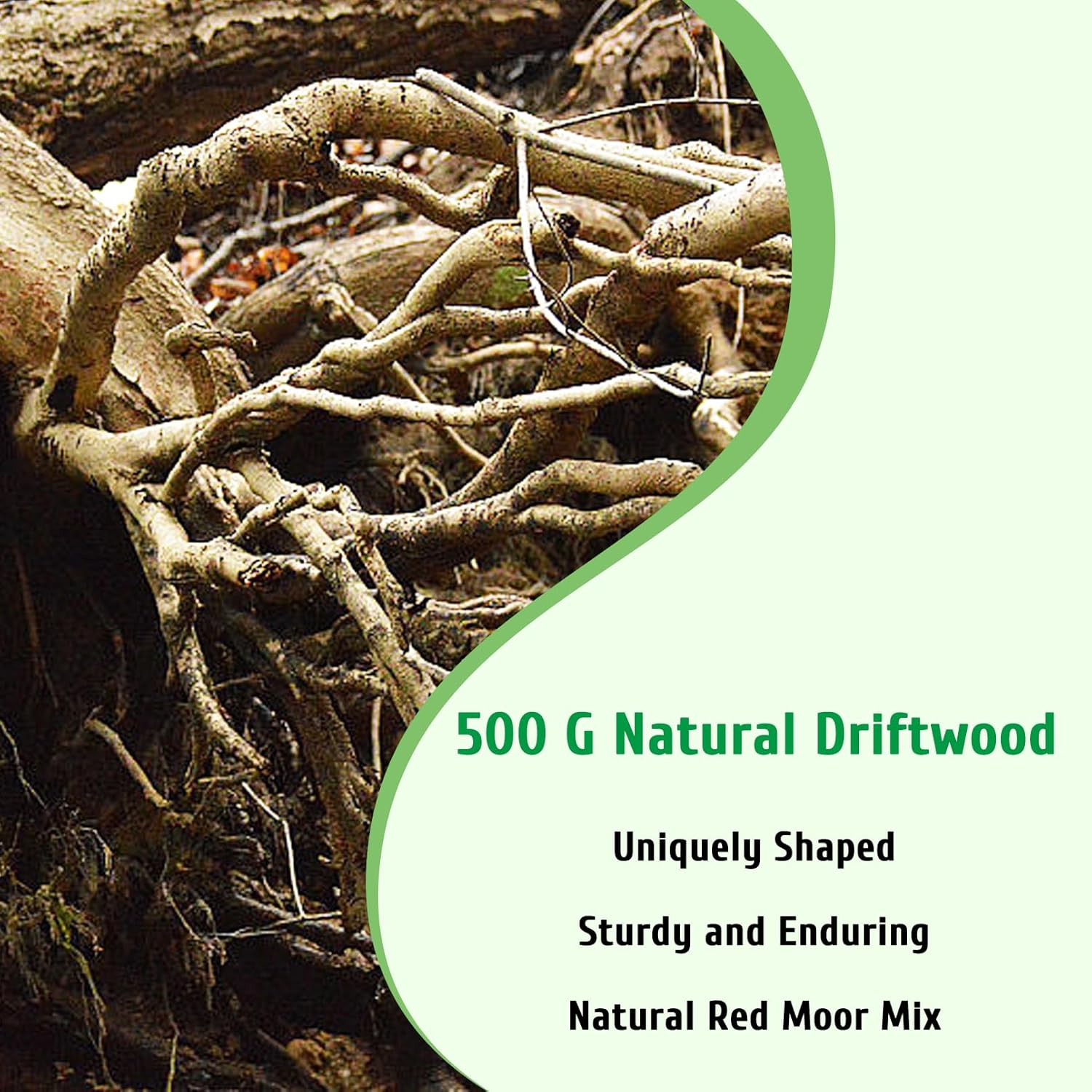 kathson Natural Driftwood for Aquarium, Red Moor Driftwood Mix 12''-16'' Long Driftwood for Decorations Aquarium Driftwood Assorted Shapes Natural Aquarium Decor Driftwood (500g, Coarse Branches)