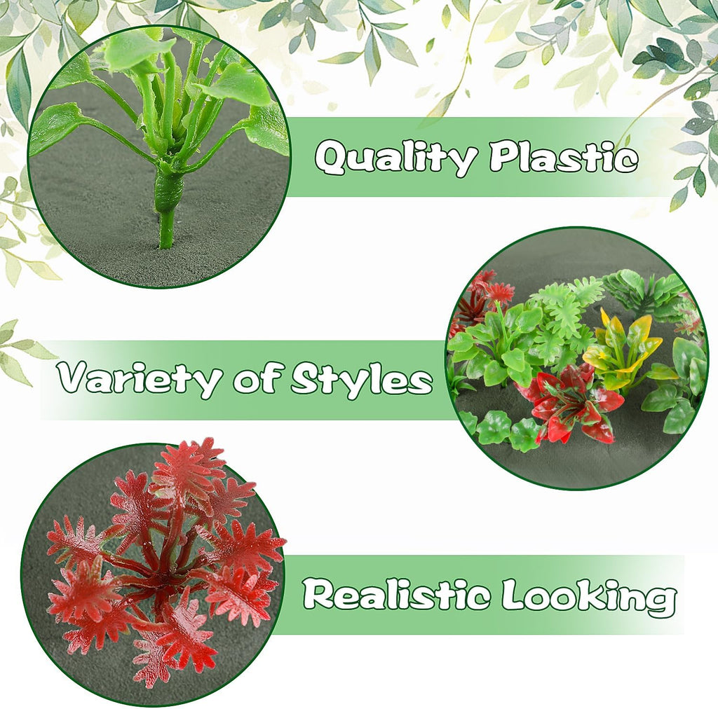 FOIMAS 100pcs Miniature Plant Set - Mini Trees, Flowers, Shrubs for Fairy Garden, Diorama, Train Scenery, Sand Architecture Model Craft Supply