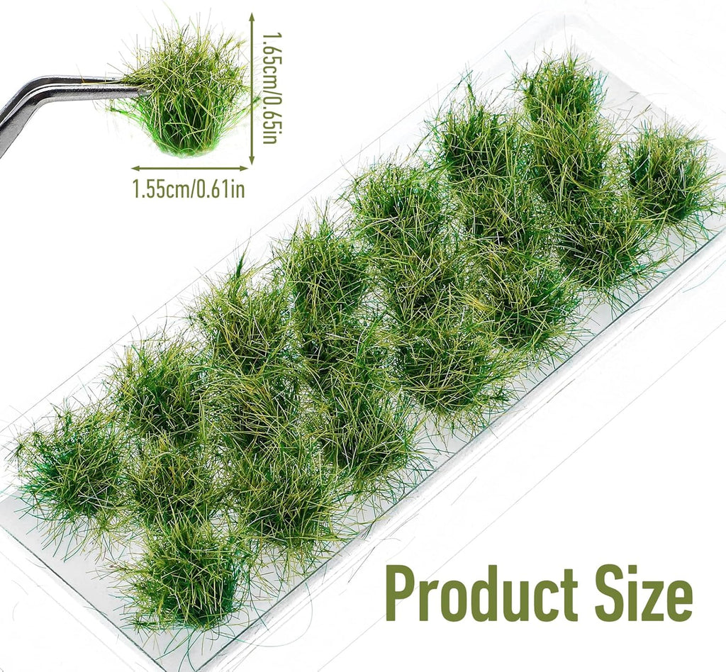 20 Pcs Diorama Grass Static Grass Miniature Plants Model Grasses DIY Miniature for Train Landscape Railroad Scenery Sand Layout Model War Terrain (Autumn Green)