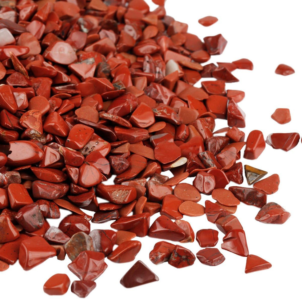 SUNYIK Red Jasper Tumbled Chips Stone Crushed Crystal Quartz Pieces Irregular Shaped Stones 1pound(about 460 gram)