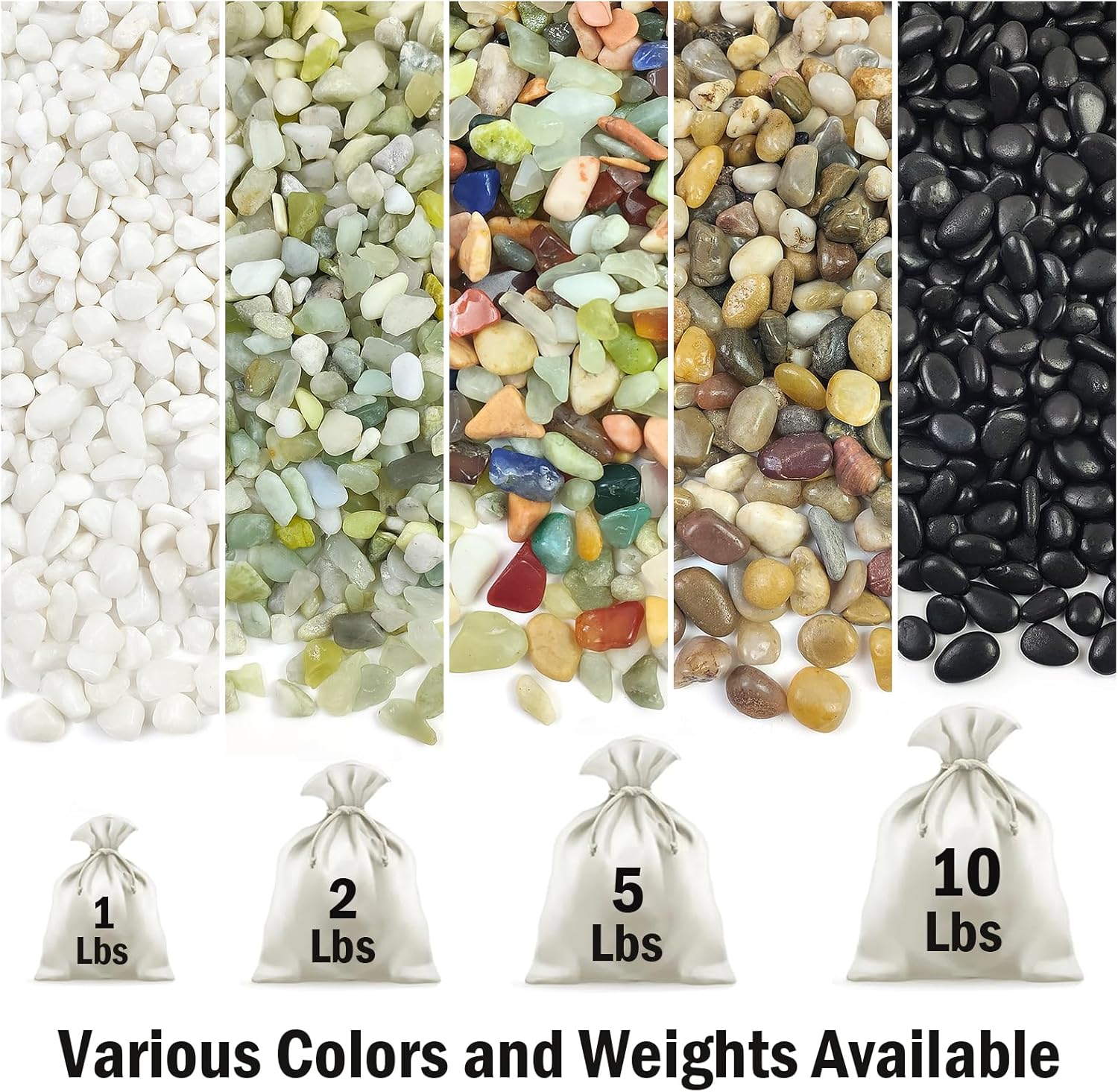 Black Pebbles for Indoor Plants, 3/8 inch Small Bag Stones, Decorative River Rocks for Succulent Potted Plant, Vase and Outdoor Landscaping Garden(16 oz)