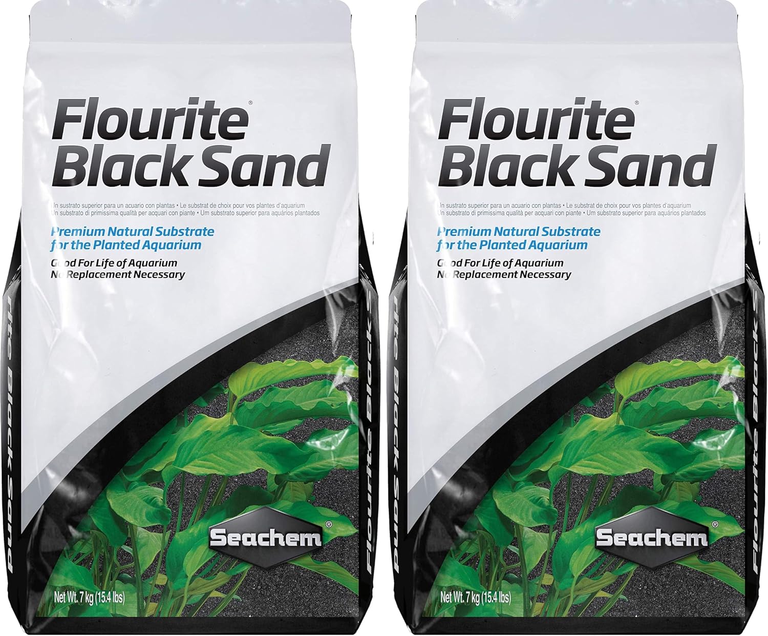 Seachem Flourite Black Sand, 15.4 Pound (Pack of 2)