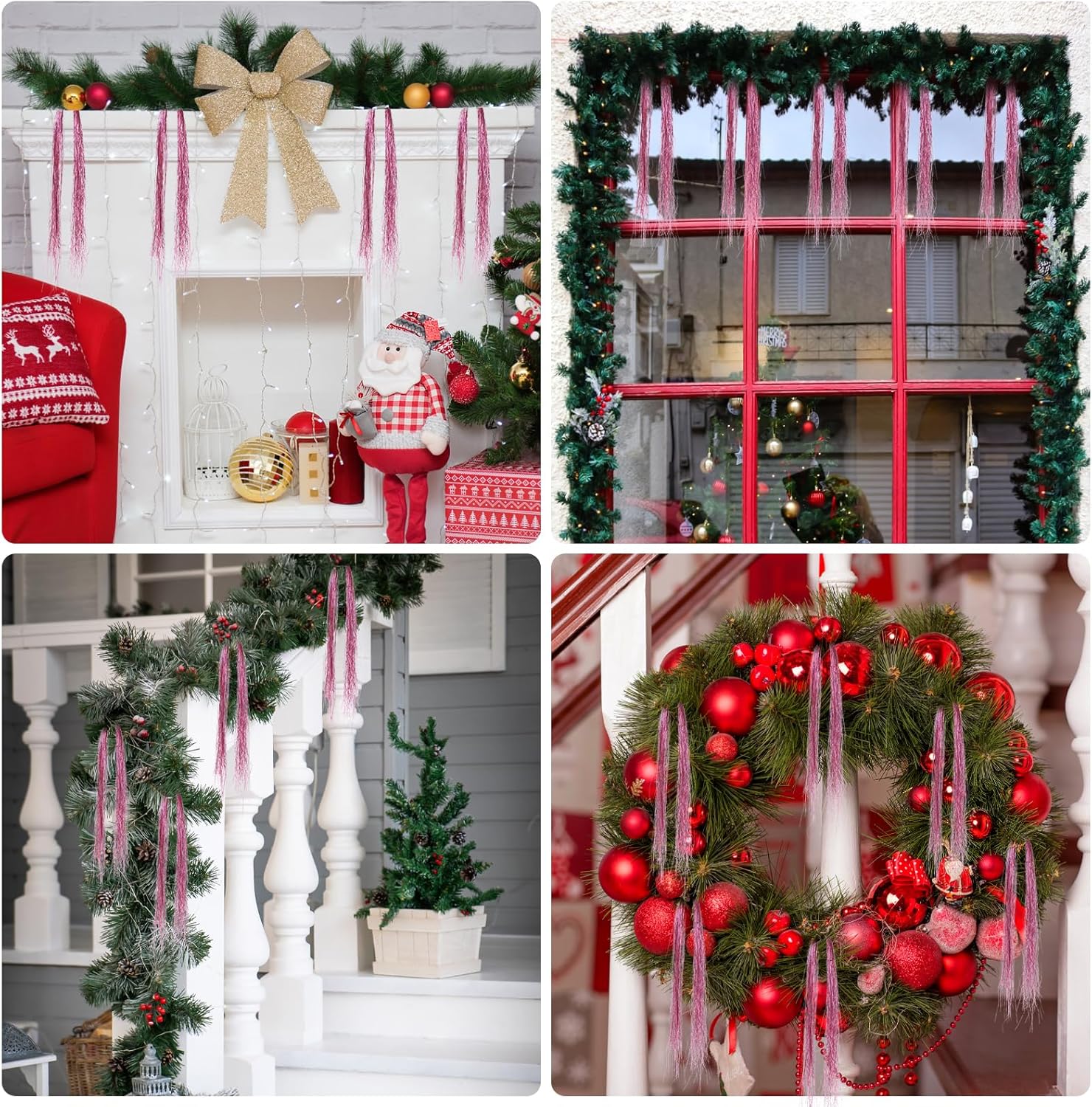 3000pcs Christmas Icicle Tinsel,18in Purple Foil Fringe Tinsel Strand Icicle Tinsel Christmas Tree Tinsel for Christmas Holiday Decor Birthday Supplies