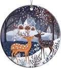 Reindeer Ornaments, Scandinavian Christmas Ornaments, Dated Christmas Ornament 2025, Ornament Keepsake for Women Men and Friends, Reindeer Christmas Decoration Hanging for Family