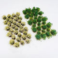 Woohome Static Grass Tuft Model Gras s Tufts, 64 PCS Railway Artificial Grass Rose and Orange Bushy Tuft Flower Cluster Vegetation Groups for DIY Building Model Train Landscape Railroad Scenery