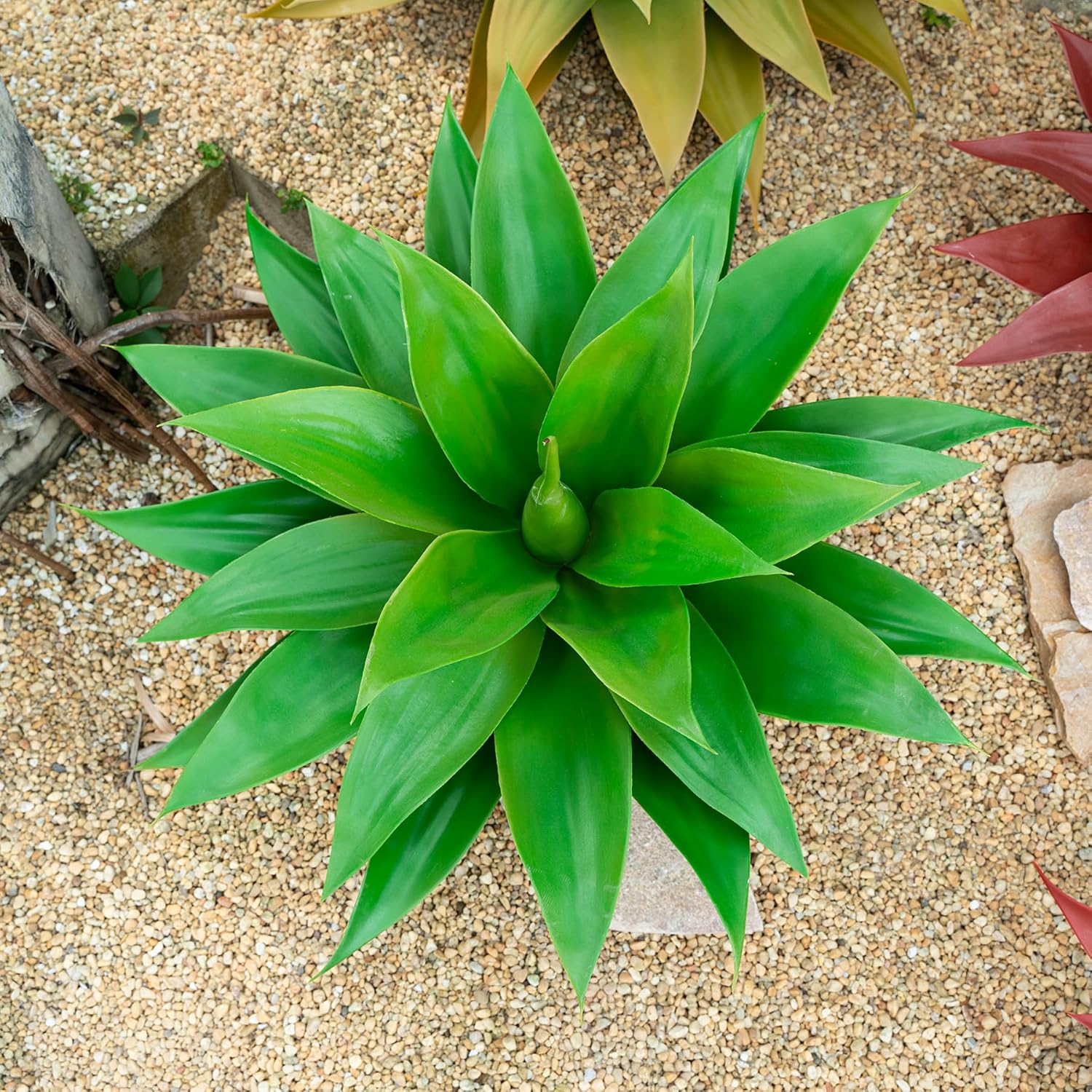 Fake Plants Artificial Agave Plants Indoor, UV Resistant Fake Agave Planters Outdoor Decorating.Artificial Plants for Outdoors Decor(1Pack,22') Spring Decorations for Home