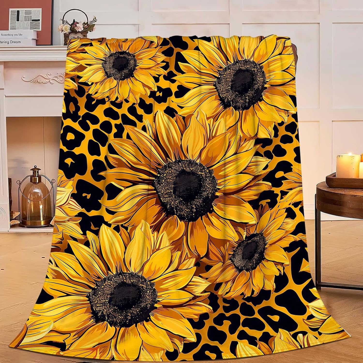 Sunflower Throw Blanket Sunflower Gifts for Kids Girls Boys Adults Women Men Soft Cozy Warm Plush Fluffy Fuzzy Fleece Blanket Birthday Festival Decor 60''X80''