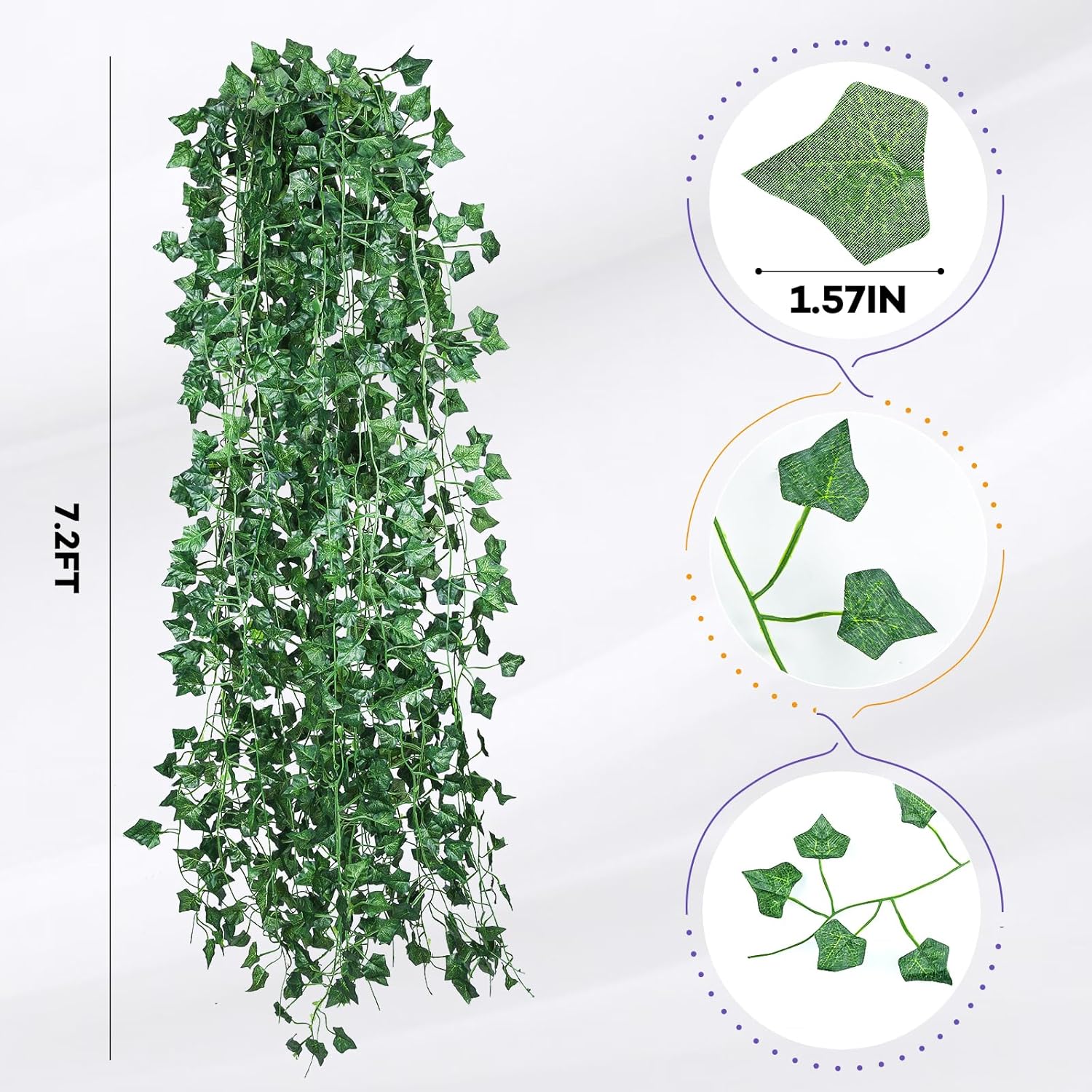 36 Pack 252 Feet Vines,Ivy,Ivy Garland,Fake Ivy,Fake Leaves,Ivy Vines,Artificial Vines,Green Vines,Leaves Room Decor,Vines for Bedroom,Wall Decor,Wedding Party