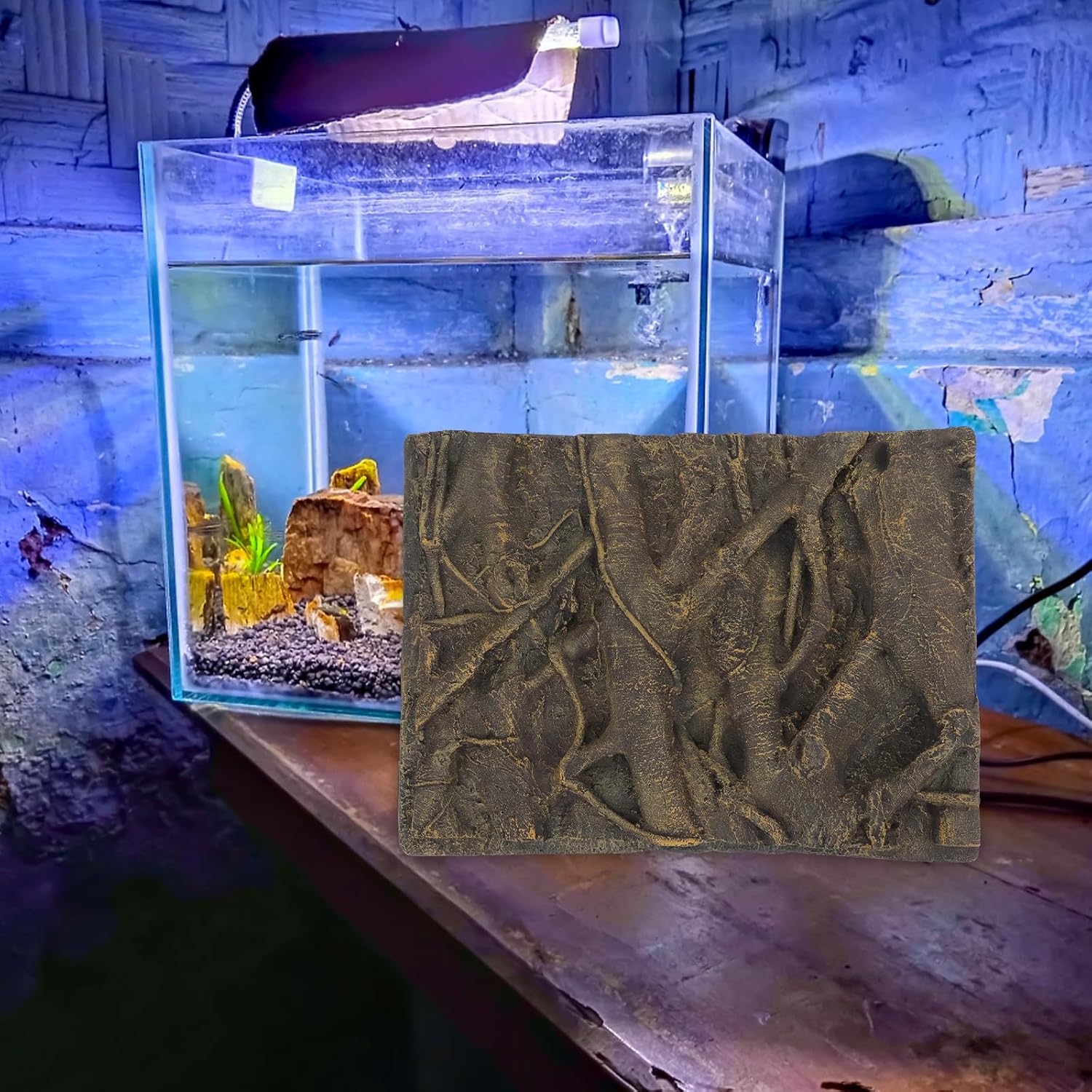 Totority Rock Background Decoration Reptile Fiberglass Rock Decoration Background, Reptile Decoration Stone Background Snake Habitat Decoration, Leopard Gecko 3D Wall Background, Aquarium Decoration