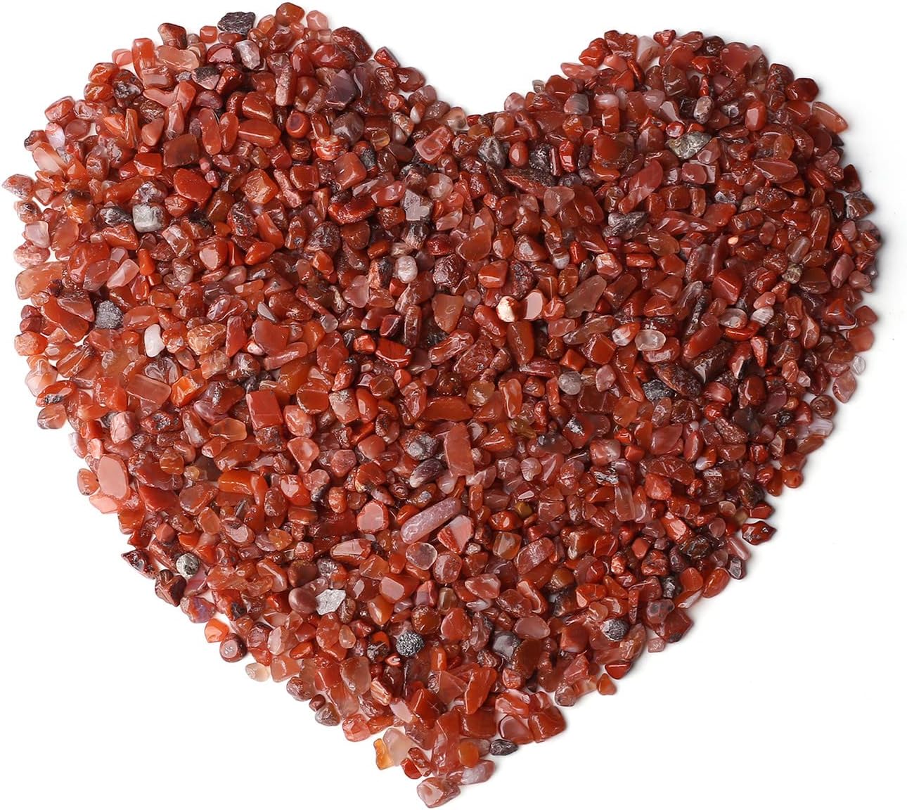 LAIDANLA Red Agate Crushed Stone Crystal Chips Bulk Natural Gemstones Healing Reiki Crystals Mini Quartz Vase Filler Aquarium Gravel 100g