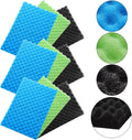 9 Pcs Fish Pond Foam Aquarium Filter Sponge Wave Shape Coarse Foam for Fish Tank Sump Pond 17 x 11 Inch x 1/2 to 1 Inch, Black, Green, Blue