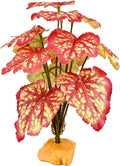 Woyrise Reptile Artificial Plants for Terrarium Decor, Amphibian Habitat Decorations Bearded Dragon Tank Accessories fit Crested Gecko Leopard Lizard Chameleon Snake Frog - Fake Pink Heuchera