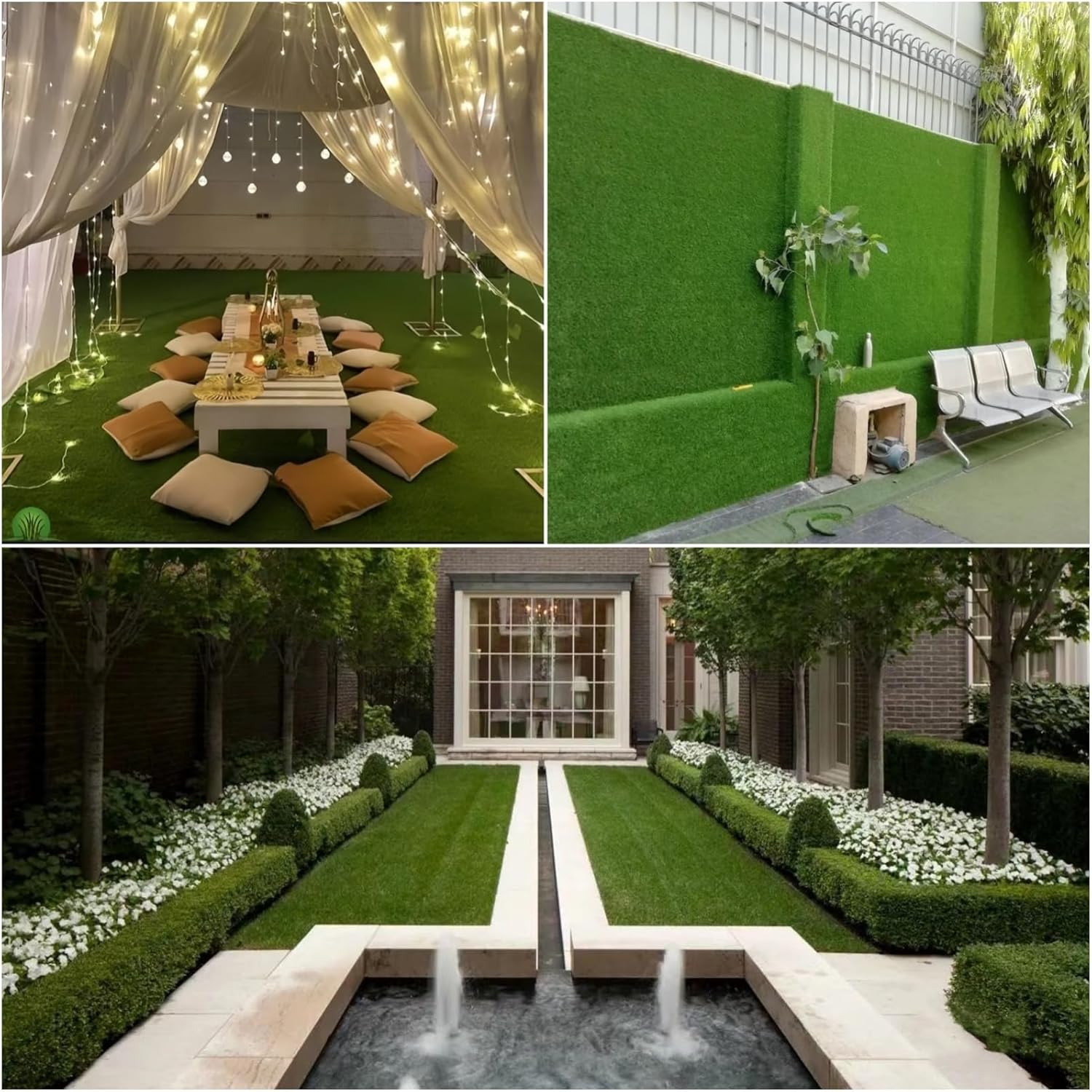 Artificial Grass Rug 5 ft x 24 ft, Synthetic Fake Grass Turf Mat for Indoor Outdoor Garden Home Decor, 0.8" Pile Height