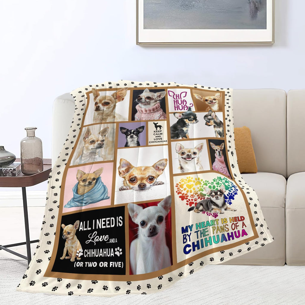 Chihuahua Blanket Chihuahua Dog Throw Blanket Gifts for Girls Women Kids Boys Adults Men Super Soft Cozy Plush Fluffy Fuzzy Fleece Blanket Home Decor 40''X50''