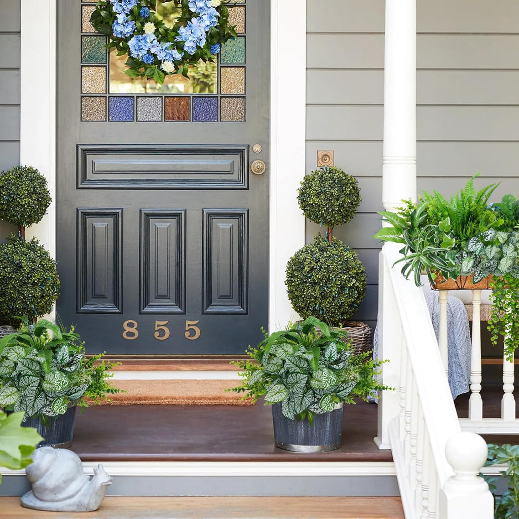 GTIDEA 19Pcs Outdoor Artificial Plants UV Resistant Fake Shrubs Bushes Plastic Greenery, Faux Plants for Outside Indoor Hanging Plants Garden Porch Window Box Home Wedding Farmhouse Décor