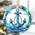 3.5 Inch Ceramic Christmas Tree Ornament, Ocean Anchor Christmas Ornaments, Heirloom Keepsake, Gift Exchange, Gift Idea, Bauble Present