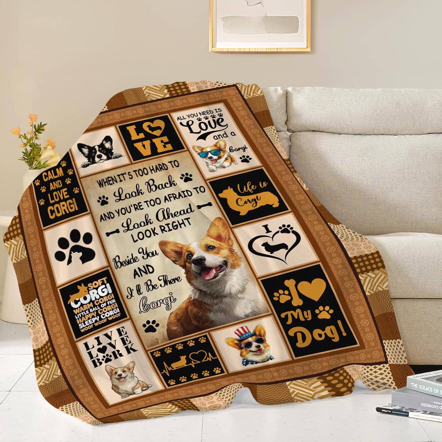 Corgi Throw Blanket Corgi Puppy Stuff Gifts for Dog Lover Kids Girls Boys Adults Women Men Soft Cozy Warm Plush Fluffy Fuzzy Fleece Blanket Decor 50''X60''