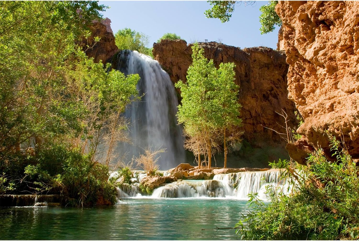 Waterfall Aquarium Background Natural Jungle Forest Landscape Terrarium Background Tranquil Lake Stream Jungle Style Fish Tank Background Mountain Falls Aquarium Backdrop Poster Vinyl 60x24in