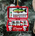 Custom Fishing Tackle Box Ornament, Fisherman 2D Ornament, Dad Fishing Christmas Ornaments, Custom Ornaments for Him, Personalized Gifts for Him, Christmas Hanging Decor 01