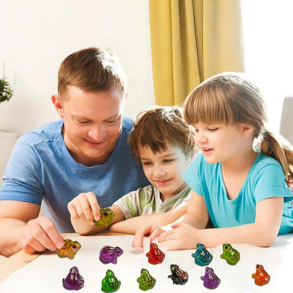 40 Pieces Resin Mini Frogs Luminous Mini Animals 10 Colors Tiny Animals for Crafts Dollhouse Fairy Garden Micro Moss Landscape Aquarium Potted Plant Decor (Frog2)