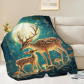 Deer Blanket Cute Deer Elk Throw Blanket Gifts for Girls Women Kids Boys Adults Men Super Soft Cozy Plush Fluffy Fuzzy Fleece Blanket Home Decor 50''X60''