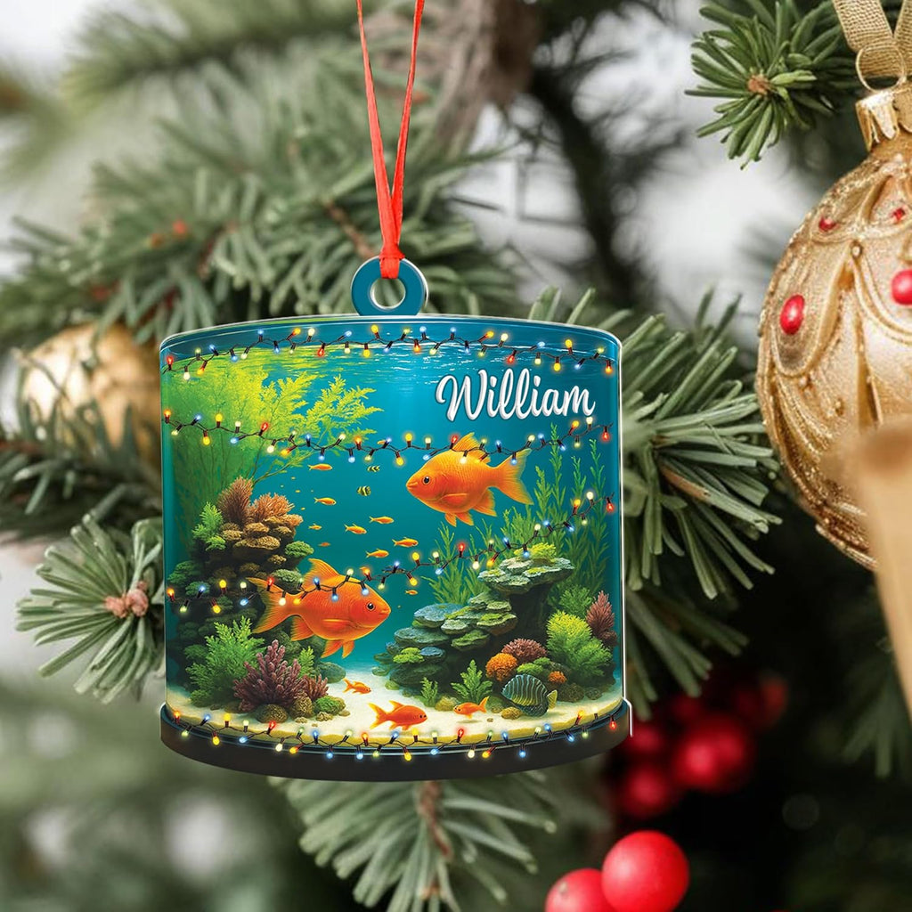 Personalized Aquarium Fish Tank Ornament, Fishes Christmas Ornament, Underwater Aquarium Ornament, Aquarium Decorations for Fish Tank, Gift for Ocean Lovers, Scuba Divers (FT1)