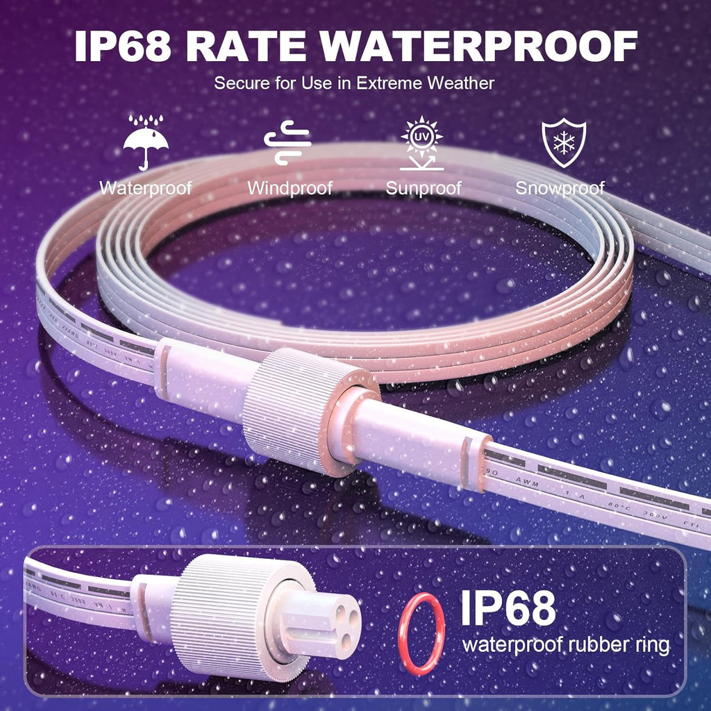 13Ft Extension Cable for Go-ee Permanent Outdoor Lights Pro, Deck Lights, IP68 Waterproof Extension Cord Compatible with Go-ee H706A H706B H706C,H705D/E/F, H7067 H7068 H7069(White 13FT)