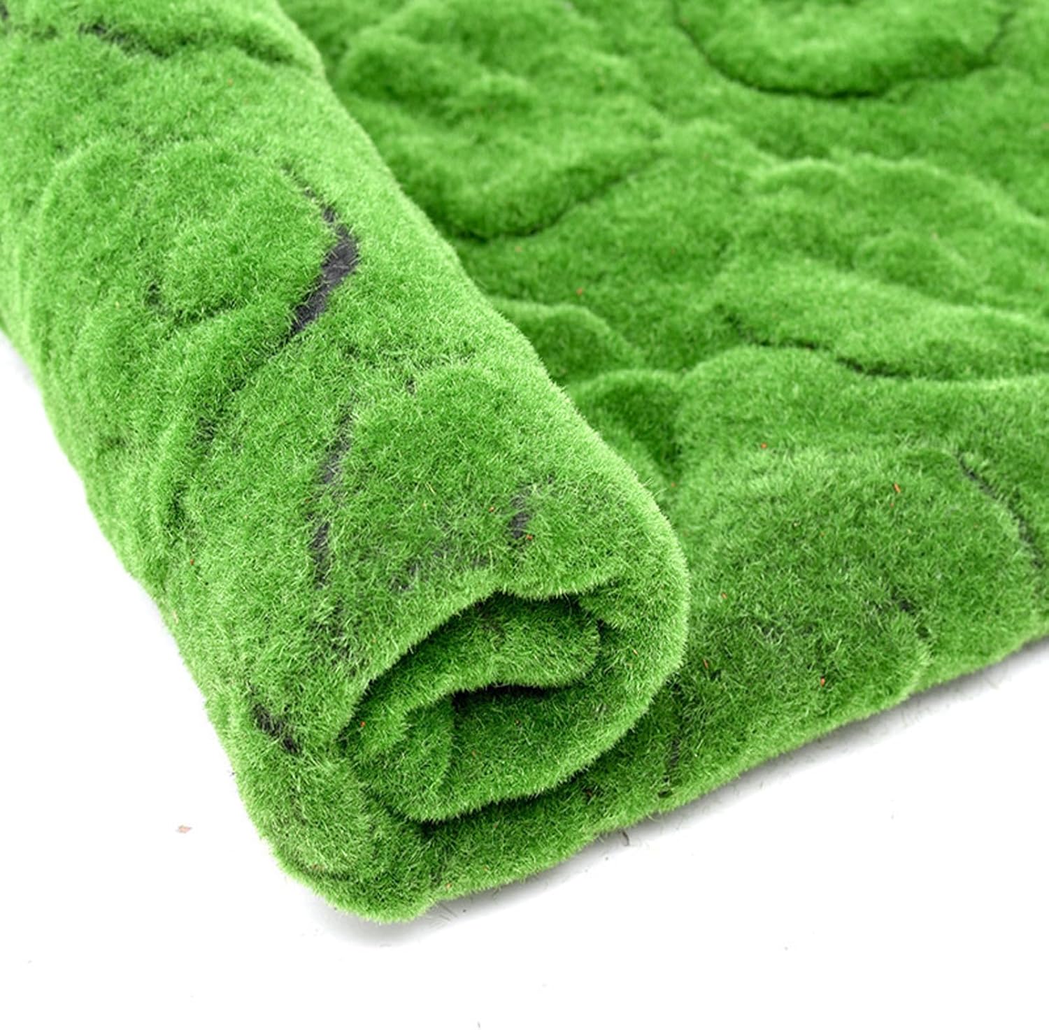 Artificial Moss Mat 3.2x3.2ft, Realistic Faux Moss Green Turf for Balcony Terrace Home Backyard Wall Window Display Indoor Outdoor Decor