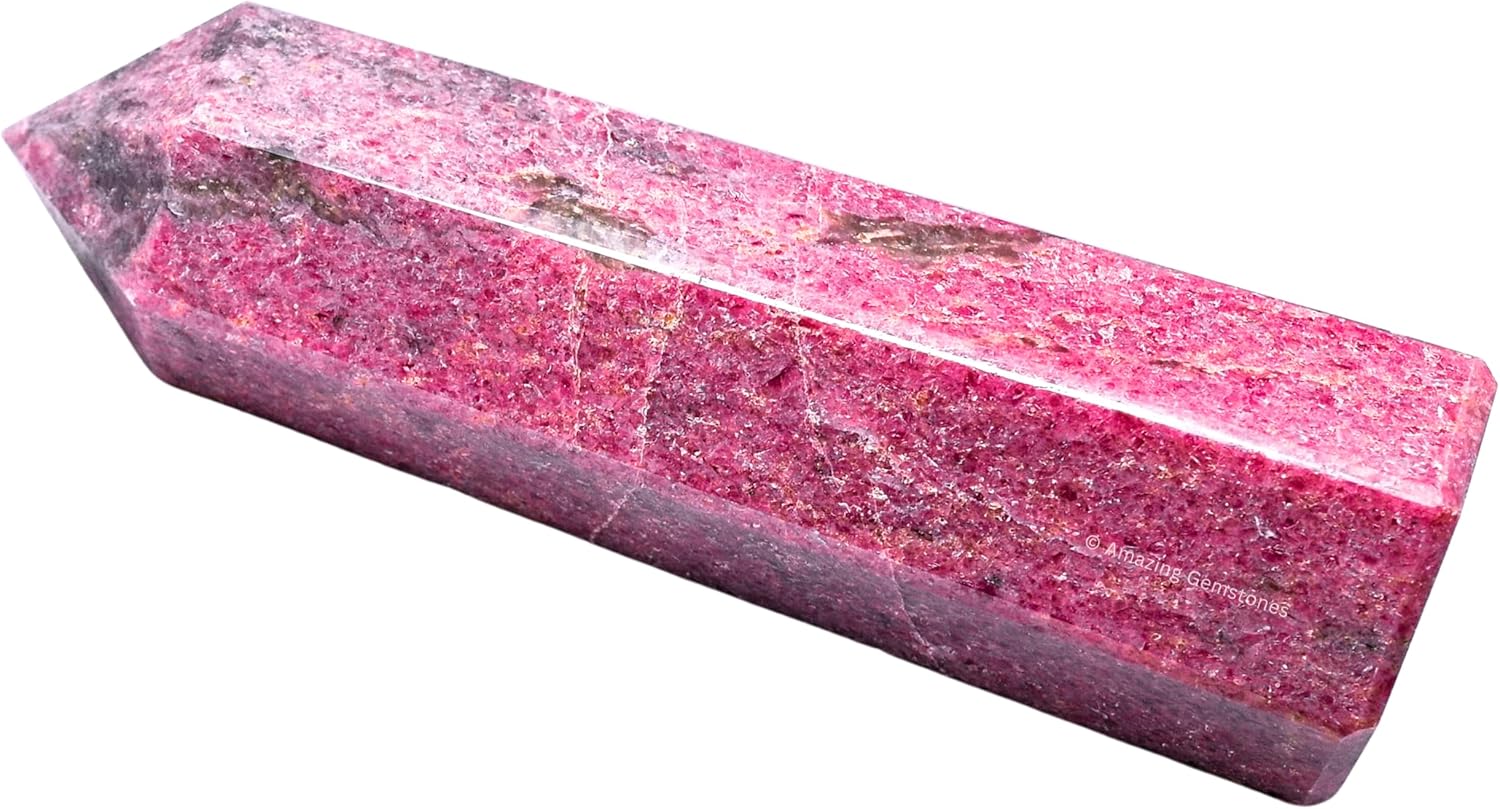 Amazing Gemstone Large Rhodonite Crystal Towers ~ Natural Healing Crystal Point Obelisk for Reiki Healing and Crystal Grid (5.5" to 6" INCH)