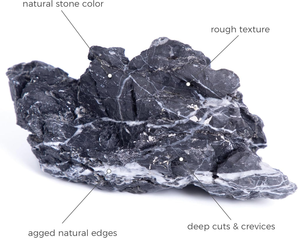 2-4 Inches Natural Seiryu Stone 10 PCS Aquarium Rocks for Aquascaping, Aquarium Landscaping, Terrariums, Fish Tank Decoration, Vivariums, Paludarium, Reptile and Amphibian Enclosures