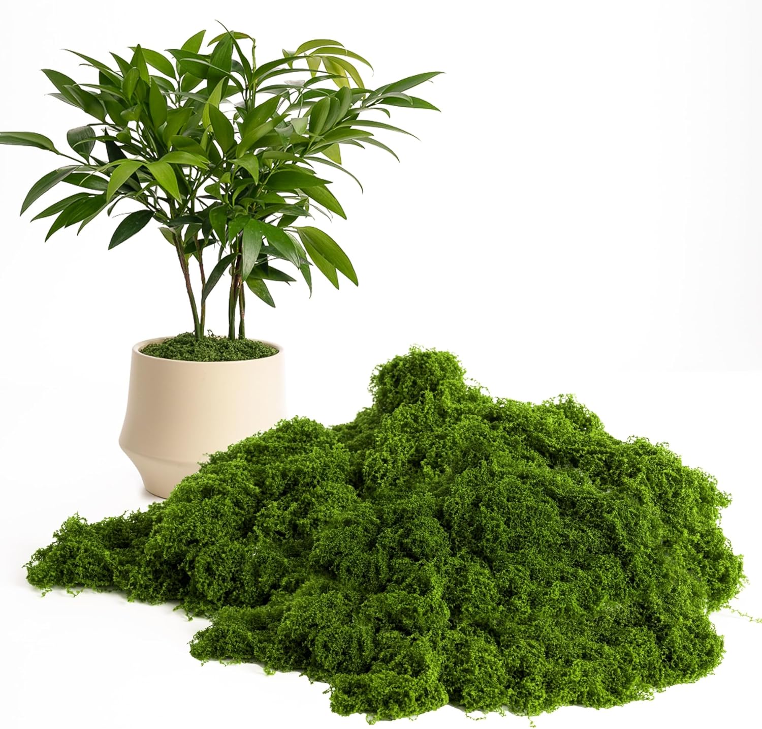 5.3OZ Fake Green Moss – Ultra-Realistic Artificial Preserved Moss. Perfect for crafts, DIY decor, potted mulching, fairy gardens, weddings & table centerpieces. Lifelike, no maintenance. (DARK GREEN)