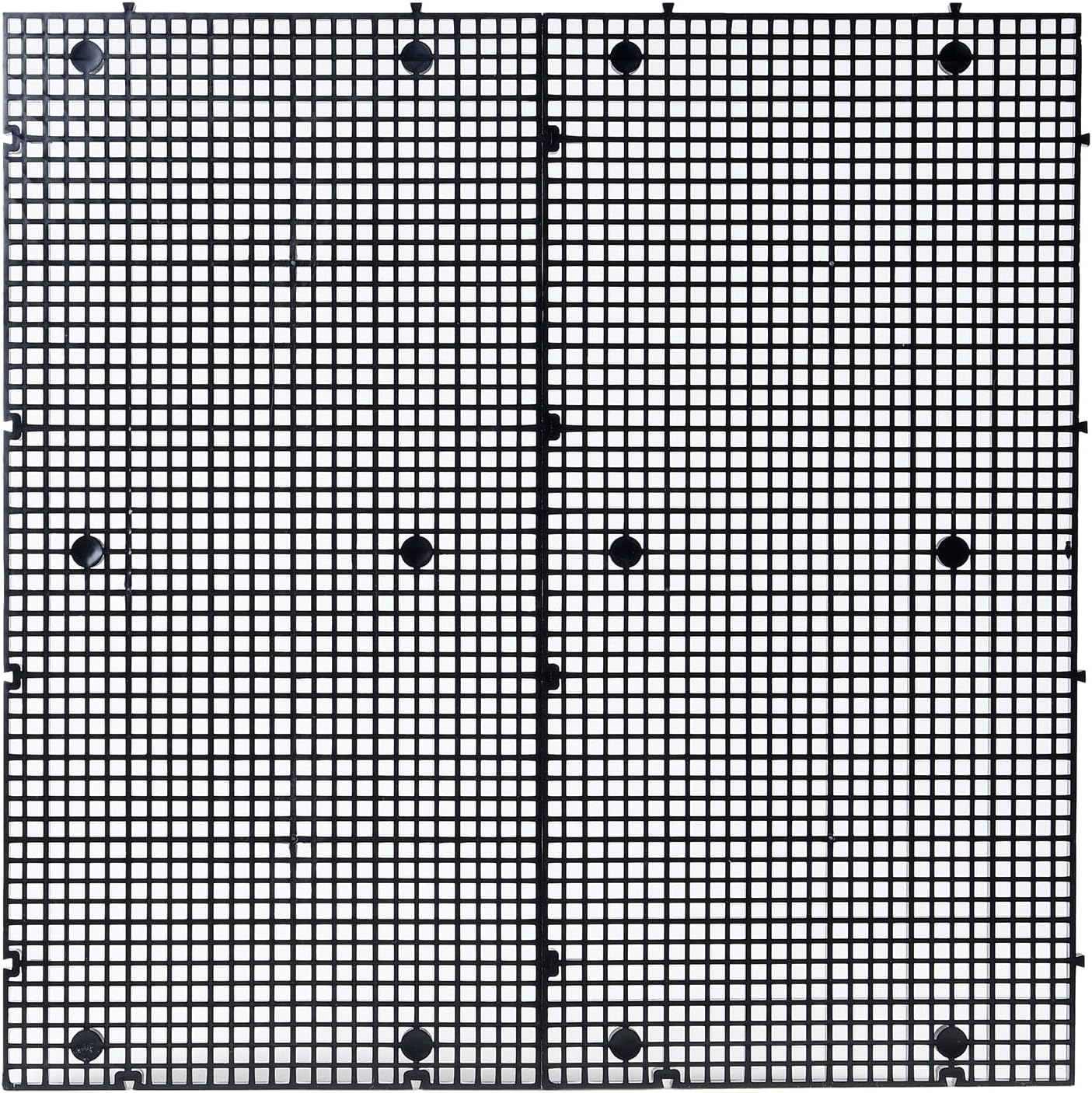 ALEGI Aquarium Grid Isolate Board Divider Fish Tank Bottom Black Filter Tray Plastic Crate (4pcs Black)
